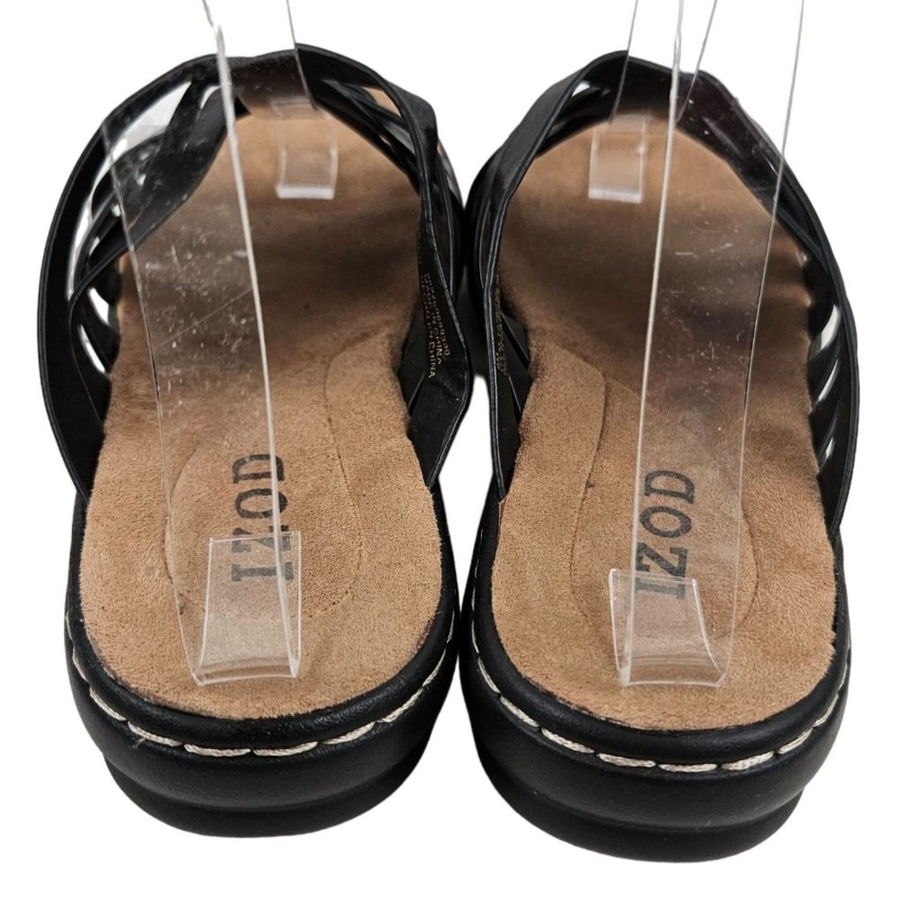Izod Shoes Womens 6M Black Strappy Slip On Sandals Slaight Casual Comfort - Picture 5 of 10